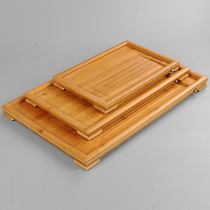 Chinese rectangular bamboo small medium - large tablet tea plate retro kung fu tea drainage tea stage parts