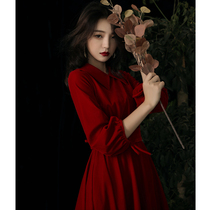 Toast bride winter wine engagement wedding evening dress dress usually wear small atmospheric female autumn