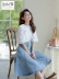 Mùa hè năm 2021 váy dây denim mới váy váy váy của phụ nữ váy dây buộc tuổi giảm có thể ngọt ngào và mặn - váy đầm