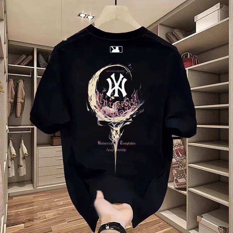 Outlet Selection | Discount Zone | Heavyweight 230g Double Yarn Combed Cotton Short Sleeve T-Shirt for Men ins Couple's Clothing