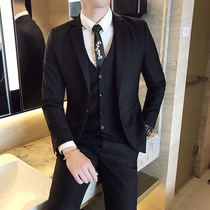 New Western suit suit Three sets of men to fix Korean version Business Leisure Youth Career groom wedding gown