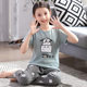 Mùa hè thanh thiếu niên pajama cô gái ngắn sleevecartoon trong cậu bé lớn mỏng bông junior học sinh trung học quần áo nhà thiết.