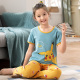 Mùa hè thanh thiếu niên pajama cô gái ngắn sleevecartoon trong cậu bé lớn mỏng bông junior học sinh trung học quần áo nhà thiết.