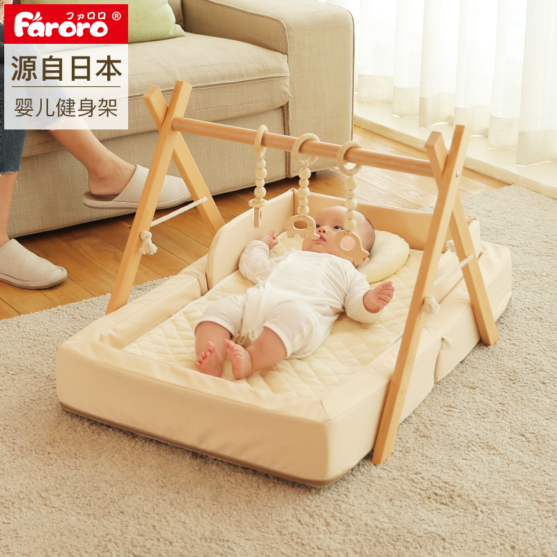 Faroro Baby Fitness Rack Instrumental 0-1-year-old newborn toddler Toys Puzzle Early Education Coaxed Solid Wood Gait