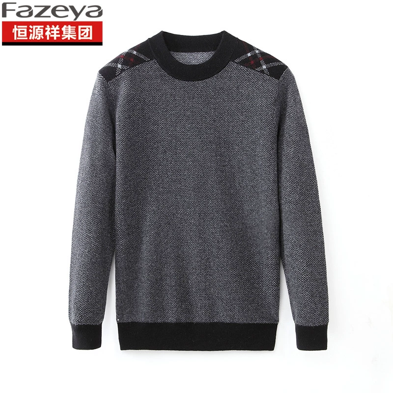 Áo len cashmere của trung niên Hengyuan Xiangcai 2019 mùa thu và mùa đông mới cha mặc áo len cổ lọ giản dị - Áo len Cashmere