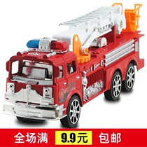 Hot sale new oversized simulation fire ladder car inertial car model childrens toys wholesale night market supply