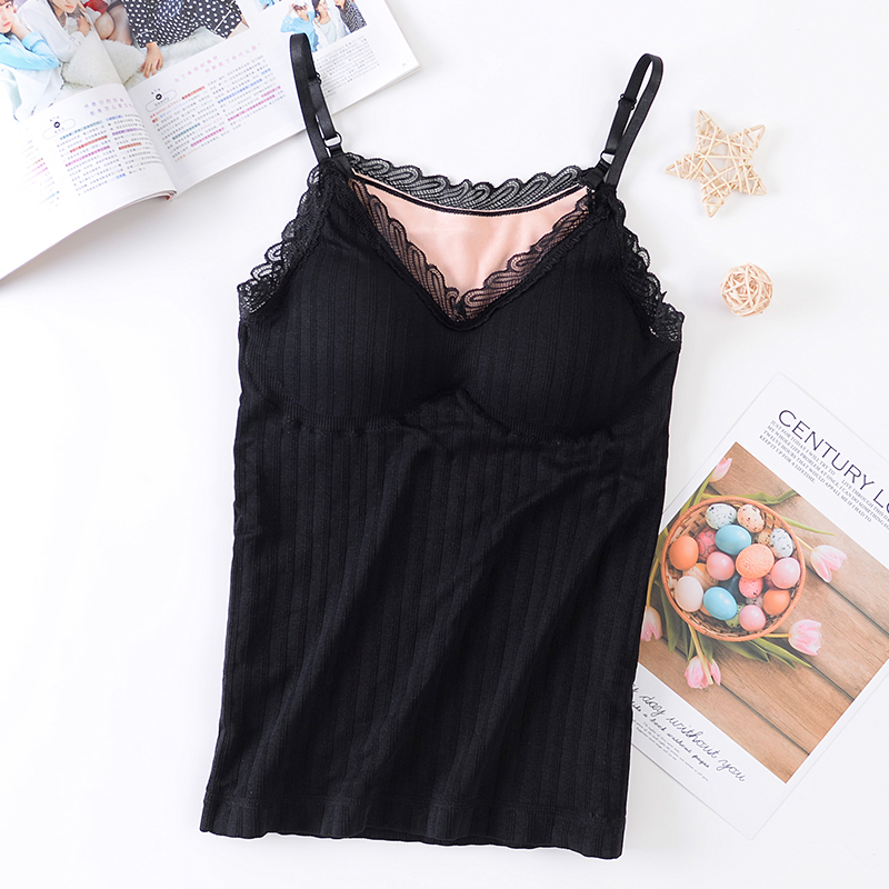 Mùa đông ấm phụ nữ vest cộng nhung dày corset chặt chẽ cushionwear mặc đáy sling đầu ấm đồ lót lạnh đập.