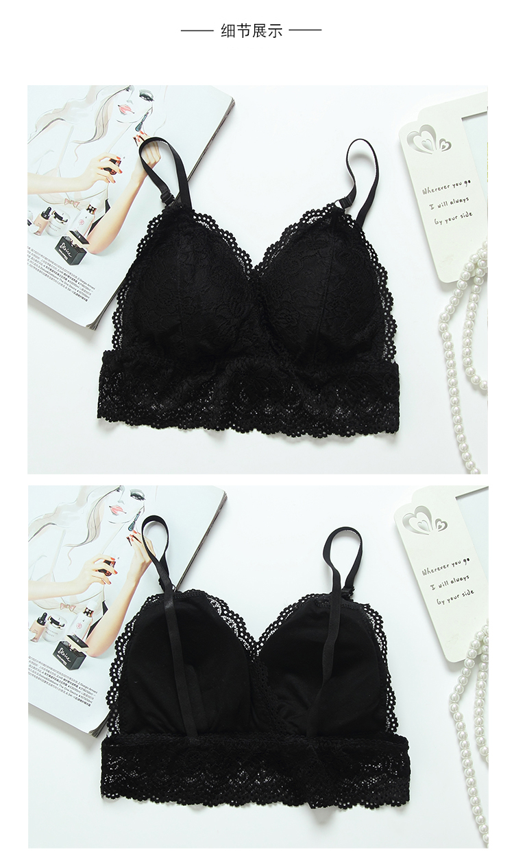 Camisole nữ quấn ngực ống đồ lót ngắn chống ánh sáng ren gợi cảm tụ tập áo ngực dưới với đệm ngực mùa hè áo ngực 3 dây