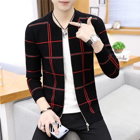 Áo len nam dệt kim cardigan giản dị áo khoác nam mùa xuân và mùa thu ngọn xu hướng áo khoác nam đẹp trai mỏng mới - Mùa xuân