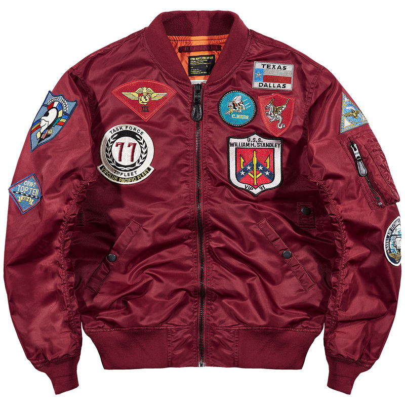 Vip American Ma1 Pilot Jacket for Men and Women, Couple Style, Loose Retro Embroidered Badge Baseball Jacket, Trendy Brand Outerwear