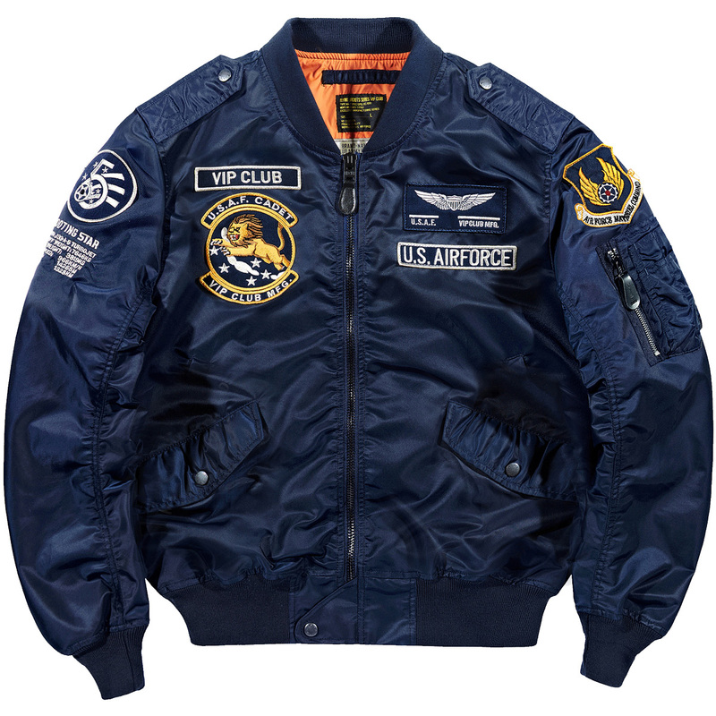 Vip Retro Ma1 Pilot Jacket Men's Embroidered Baseball Jacket Large Size Loose American Flight Suit Workwear Jacket Trendy