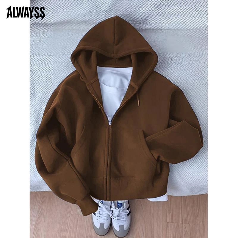 Coffee-Colored Heavyweight Sweatshirt for Men, Autumn and Winter 2026 New American Retro Loose Hooded Cardigan Men's Casual Jacket Coffee-Colored Heavyweight Sweatshirt for Men, Autumn and Winter 2026 New American Retro Loose Hooded Cardigan Men's Casual Jacket