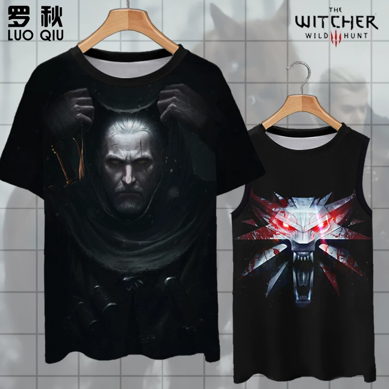 The Witcher 3 Crazy Hunting The Witcher Hunter Game Short-sleeved T-shirt Men's Speed Dry Half-sleeved Ice Filter