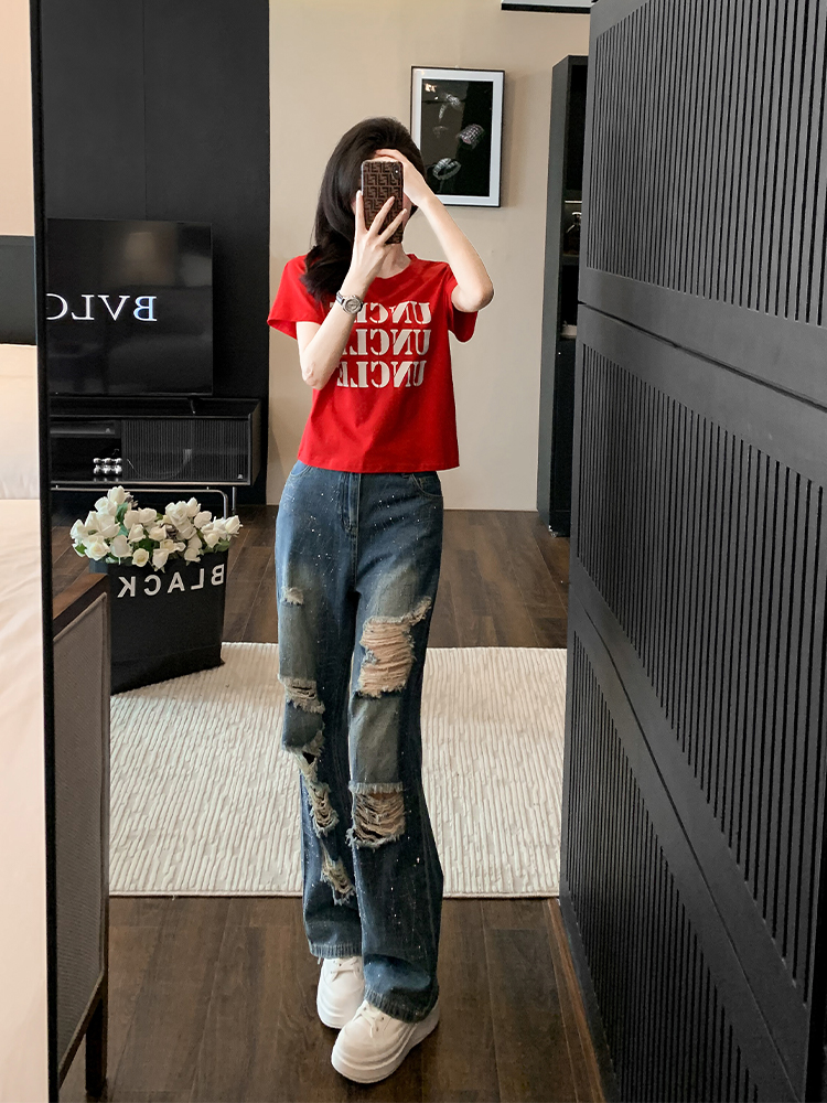 C9010 1810K ĐỒ BỘ NỮ GEDRENG NGẮN TAY CẢ BỘ 2 MÓN HỌA TIẾT HOA TRÔNG TRẺ HƠN TUỔI THỜI TRANG NỮ JEAN BÒ G05 SẢN PHẨM MỚI