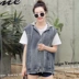 Mùa xuân và mùa thu mới 2019 phiên bản Hàn Quốc mới của bf lỏng phong cách áo vest denim của phụ nữ áo khoác có mũ trùm đầu - Áo vest áo khoác cardigan nữ Áo vest