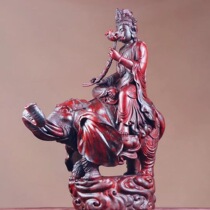 Taihang natural cliff tree dead wood root carving large porch log root carving ornaments small leaf red sandalwood craft Buddha statue wood carving