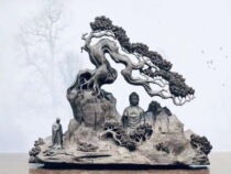 Cliff root bouldering lion unicorn Chinese Dragon Phoenix Golden Toad landscape root carving five dragon pillars large ornaments screen wood carving
