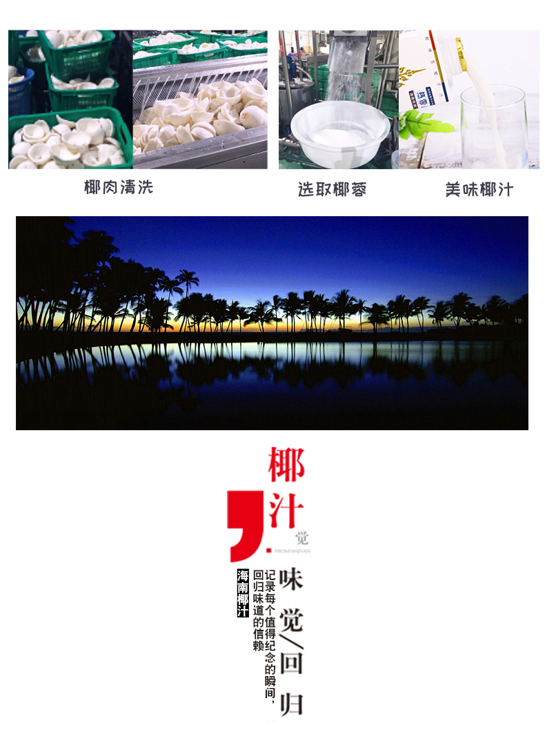 海南热带印象泰式鲜榨椰汁600ml*6