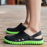 Летние тапочки в стиле Crocs, босоножки на платформе, нескользящая повседневная пляжная обувь, для влюбленных, большой размер, закрытый носок, 38