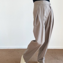 QINGLING early spring free high waist hair mixed shape of high waist radish radish pants girl comfortably wear