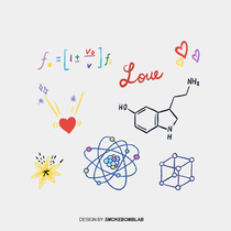 smokebomblab original design love equation chemical elements science tattoo stickers