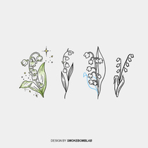 smokebomblab original design lily of the valley flower hand-painted fresh and natural illustration waterproof tattoo sticker