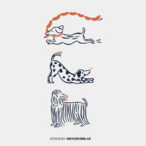 smokebomblab funny dog ​​dog cute illustration cute pet children waterproof lasting tattoo stickers