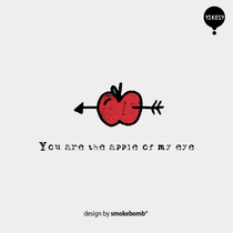 smokebomblab kids you are the apple in my eyes love apple tattoo stickers