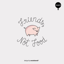 smokebomblab kids kids piggy piggy pigs are friends not food tattoo stickers