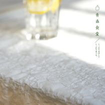 < Qingsen Cafeteria > Japan into horn please retro circle Jamie beige square table cloth hanging curtains