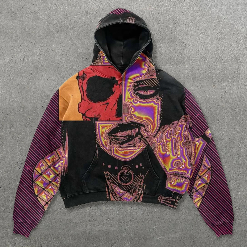 2024 Spring and Autumn Hot-Selling Retro Fun Girl 3D Printed Sweatshirt Unisex Trendy Pullover Hoodie