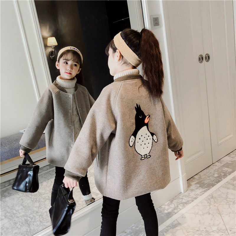 Girls coat in autumn and winter 2022 new Korean children's hair coat autumn girl thickened clothes