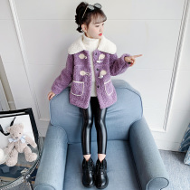 Girl Jacket Autumn Winter Clothing 2021 New Ocean Gas Children Lamb Fur Coat Girl Great Tong Thickened Autumn Clothing