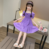 Girl Short Sleeve Dress Dress Summer Dress 2022 New Ocean Gas Girl Summer Dress CUHK Child Trendy Princess Dress