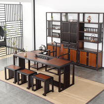 New Chinese style tea table and chair combination solid wood tea table kung fu tea art table leisure tea ceremony table tea table living room tea room home