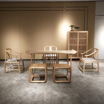 New Chinese style tea table and chair combination Zen solid wood tea table black walnut tea art table office home tea room furniture