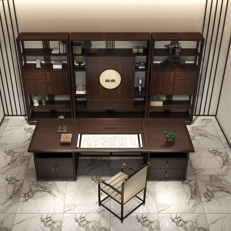 New Chinese solid wood office furniture owner table presidents table and chairs combined desk manager desk manager desk big class desk