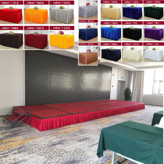 Stage apron event hotel stage skirt stage supporting skirt apron factory custom size color