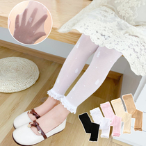 Girl Silk Socks Summer Ultra Slim Baby 90% Beats Bottom Pants Socks Lace Pants Children White Anti-mosquito Socks Pantyhose