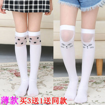 Spring Summer Children over knee Silo Socks Thin 3-5-7-8-9-10-year-old girl Semi-legged Sox baby Long cylinder sock