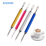 KOONAN / Kana Fancy Coffee Kéo ghim chạm khắc Gậy thép không gỉ Kéo màu Ghim - Cà phê