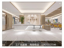 Large company corner reception desk Semicircular hospital guide information desk Curved cash register bar Marble