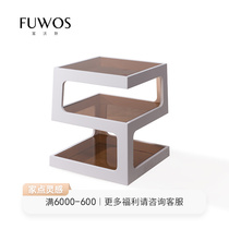Modern minimalist fashion square creative full bed head cabinet small family living room net red small tea table glass corners a few