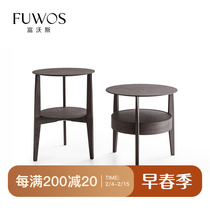 FuwoS Italy minimalist modern designer solid wood WHENI round bedroom with drawer-bed head cabinet corner a few