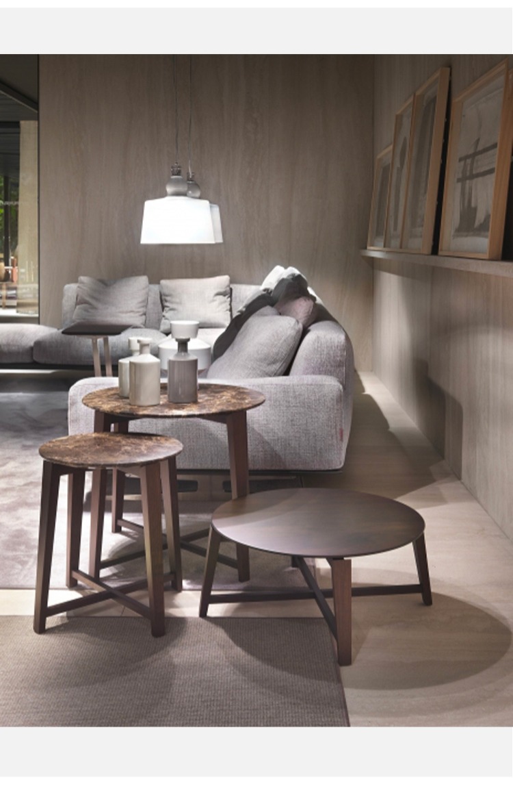 Nội thất Fuworth New hc28 flexform Bàn cà phê đá cẩm thạch Walnut - Bàn trà bàn ghế phòng khách giá rẻ