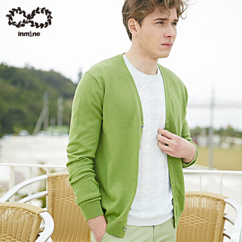 ພາກຮຽນ spring ຜູ້ຊາຍຄໍ v ເສື້ອ sweater cardigan ບາງ sweater ຜູ້ຊາຍແບບເກົາຫຼີຂອງຂະຫນາດໃຫຍ່ຄູ່ແຂນຍາວ sweater jacket trendy