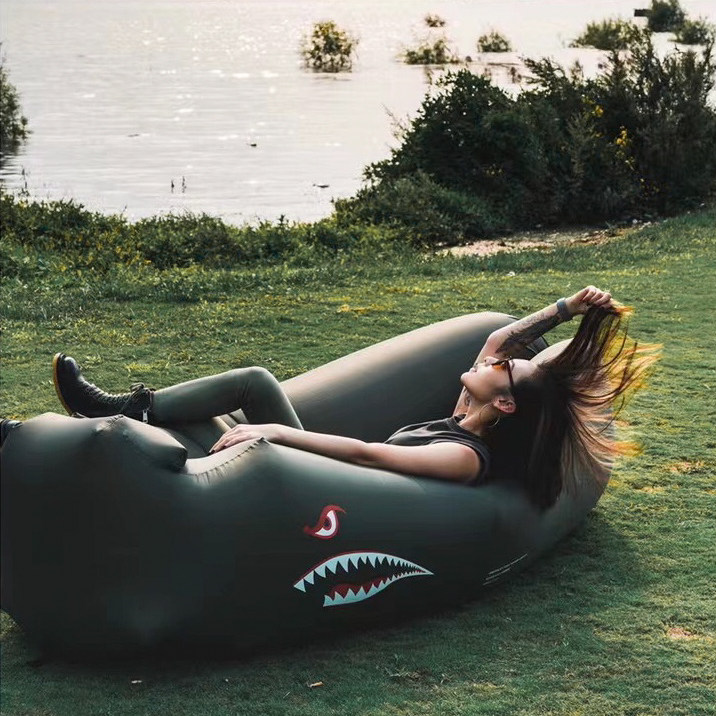 (Camping black lovers) camping inflatable sofa MTS shark inflatable sofa inflatable bed with storage bag