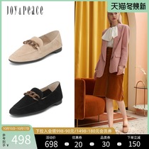 True Beauty Spring New Loveshoes Comfortable One Pedal Women Cashmere Square Head Flat Shoes ZB232AM0