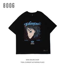 8006 tide short sleeve T-shirt ins European and American salt men's Japanese high street hip hop oversize men's and women's leisure
