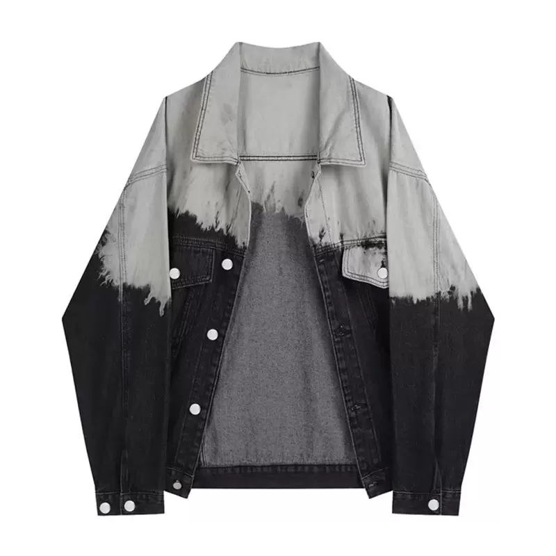 Denim retro jacket, European style, gradient, for beloved